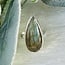 Labradorite Rings - Size 6 Long Teardrop Pear Bezel Set - Sterling Silver