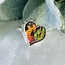 Multi Colored Butterfly Wing Rings - Adjustable Heart Bezel Set - Sterling Silver