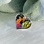 Multi Colored Butterfly Wing Rings - Adjustable Heart Bezel Set - Sterling Silver