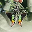 Multi Colored Butterfly Wing Pendants - Bezel Set Floral Sterling Silver