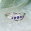 Amethyst 5 Stone Rings - Size 10 Round Circle Claw Prong Set - Split Front Sterling Silver