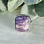 Charoite Rings - Size 8 Off Angeled Square Bezel Set - Sterling Silver