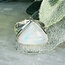 Rainbow (White) Moonstone Rings - Size 7 Wide Teardrop Pear - Bezel Set Sterling Silver