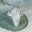 Rainbow (White) Moonstone Rings - Size 7 Marquise - Bezel Set Sterling Silver