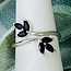 Black Onyx Rings - Size 9 Leaf Marquise - Claw Prong Set Sterling Silver
