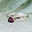Red Garnet Rings - Size 7 Triangle (Trilliant) Faceted Bezel Set - Sterling Silver