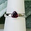 Red Garnet Rings - Size 7 Triangle (Trilliant) Faceted Bezel Set - Sterling Silver