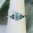 London & Swiss Blue Topaz Rings - Size 7 Oval & Round Faceted - Claw Prong Set Sterling Silver