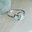 Larimar (Dolphin Stone) Rings - Size 5 Crescent Moon & Star - Bezel Set Sterling Silver