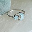 Larimar (Dolphin Stone) Rings - Size 9 Crescent Moon & Star - Bezel Set Sterling Silver