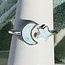 Larimar (Dolphin Stone) Rings - Size 9 Crescent Moon & Star - Bezel Set Sterling Silver