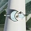Larimar (Dolphin Stone) Rings - Size 6 Crescent Moon & Star - Bezel Set Sterling Silver