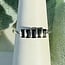 Black Onyx Rings - Size 7 Rectangle (5 Emerald Cut Baguette) - Claw Prong Set Sterling Silver