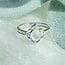 Rainbow (White) Moonstone & Moissanite Rings - Size 7 Round Circle 4 Petal Flower - Prong Claw Set Sterling Silver