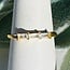 Rainbow (White) Moonstone Rings - Size 8 Rectangle 3 Stone (Emerald Cut Baguette) - Claw Prong Set 18k Gold Vermeil