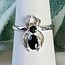 Black Tourmaline Spider Rings - Size 8 Circle Round Oval - Claw Prong Set Sterling Silver