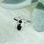 Black Tourmaline Spider Rings - Size 5 Circle Round Oval - Claw Prong Set Sterling Silver