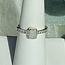 Ethiopian Opal & Moissanite Rings - Size 7 Rectangle Faceted Channel Set in Band - Bezel Set Sterling Silver