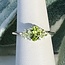 Peridot Rings - Size 8 Oval & Round Faceted - Claw Prong Set Sterling Silver