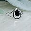 Black Tourmaline Rings - Size 8 Teardrop Pear Faceted & Band - Prong Claw Set Sterling Silver