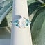 Swiss Blue Topaz & Rainbow (White) Moonstone - Size 7 Elongated Hexagon (Beatrice Long Marquise) Faceted Claw Prong Set - Sterling Silver