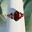 Red Garnet - Size 7 Elongated Hexagon (Beatrice Long Marquise) Faceted Claw Prong Set - Sterling Silver