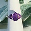 Amethyst Rings - Size 7 Elongated Hexagon (Beatrice Long Marquise) Faceted Claw Prong Set - Sterling Silver
