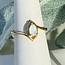 Rainbow (White) Moonstone Rings - Size 9 Pear Teardrop Faceted - Marquise Band 18k Gold Vermeil