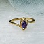 Amethyst Rings - Size 7 Pear Teardrop Faceted - Marquise Band 18k Gold Vermeil