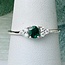 Emerald & Moissanite Rings - Size 7 Oval & Round Circle Faceted - Claw Prong Set Sterling Silver