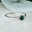 Emerald & Moissanite Rings - Size 7 Oval & Round Circle Faceted - Claw Prong Set Sterling Silver