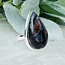 Pietersite (Tempest Stone) Rings - Size 6 Teardrop Pear Bezel Set - Sterling Silver