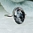 White Buffalo Turquoise Rings - Size 5 Oval Bezel Set - Sterling Silver
