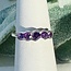 Amethyst Rings - Size 7 Round Circle Faceted Channel - Bezel Set Sterling Silver