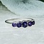 Amethyst Rings - Size 7 Round Circle Faceted Channel - Bezel Set Sterling Silver