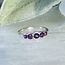 Amethyst Rings - Size 4 Round Circle Faceted Channel - Bezel Set Sterling Silver