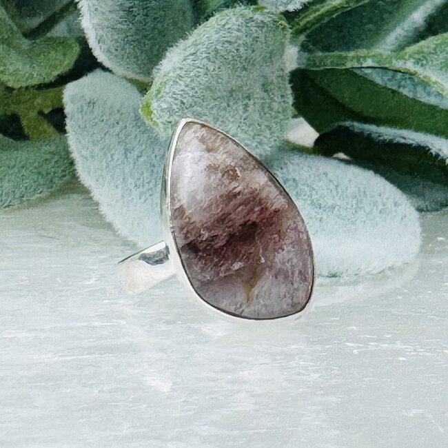 Super Seven 7 Rings - Size 5 "Teardrop Pear'  Bezel Set - Sterling Silver