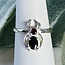 Black Tourmaline & Red Garnet Spider Rings - Size 7 Circle Round Oval - Claw Prong Set Sterling Silver