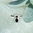 Black Tourmaline & Red Garnet Spider Rings - Size 5 Circle Round Oval - Claw Prong Set Sterling Silver