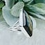 Labradorite Rings - Size 6 Diamond Marquise Bezel Set - Sterling Silver