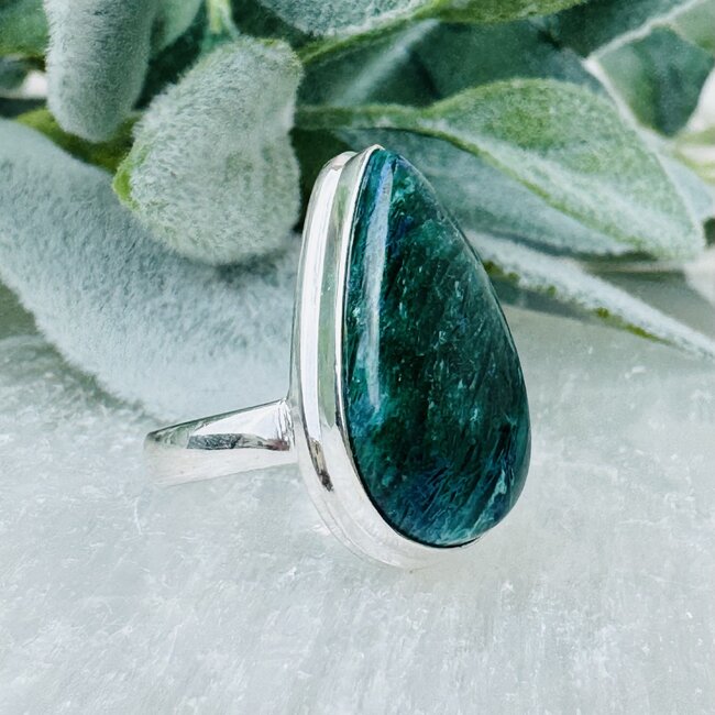 Quantum Quattro Rings - Size 7 Teardrop Pear Bezel Set - Sterling Silver