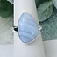 Blue Lace Agate Rings - Size 7 Free Form Bezel Set - Sterling Silver