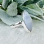 Blue Lace Agate Rings - Size 7 Marquise Bezel Set - Sterling Silver