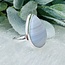Blue Lace Agate Rings - Size 7 #2 Teardrop Pear Bezel Set - Sterling Silver