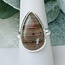 Grey Botswana Agate Rings - Size 8 Teardrop Pear Bezel Set - Sterling Silver