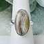 Grey Botswana Agate Rings - Size 8 Oval Bezel Set - Sterling Silver