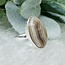 Grey Botswana Agate Rings - Size 8 Oval Bezel Set - Sterling Silver