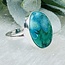 Malachite & Chrysocolla Rings - Size 10 Oval Bezel Set - Sterling Silver