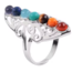 Chakra Rings - Adjustable Vintage Boho Silver Plated Beaded Antique