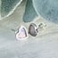 White Iridescent Butterfly Wing Rings - Heart Studs Bezel Set - Sterling Silver